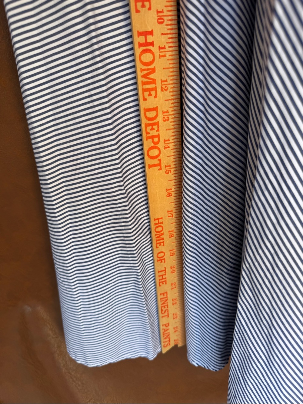 Donna Karan Weekend Stripe Tie Front Maxi Shirt Dress L NWT $199 Blue White - Picture 7 of 8